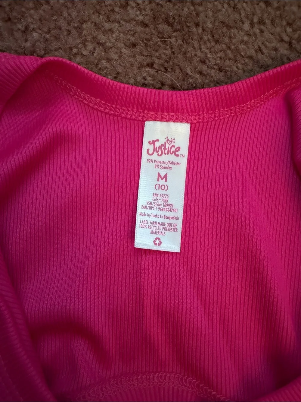 NWOT Justice Hot Pink Active Romper